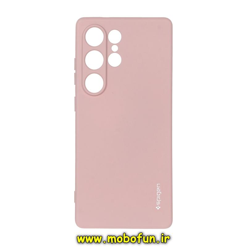 قاب گوشی Galaxy S25 Ultra سامسونگ سیلیکونی ژله ای PC برند SPIGEN اسپیگن صورتی کد 77004