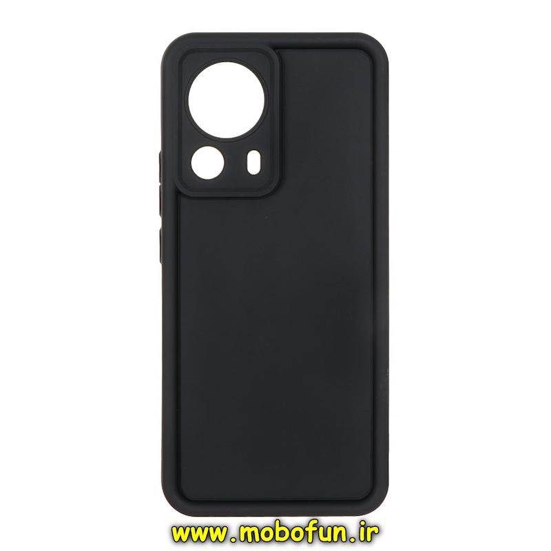 قاب گوشی Xiaomi 13 Lite شیائومی طرح سیلیکونی Solid ساده محافظ لنزدار مشکی کد 77035