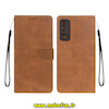 کیف گوشی Huawei Y7A هوآوی مگنتی طرح چرم کتابی محافظ لنزدار بنددار عسلی کد 77064