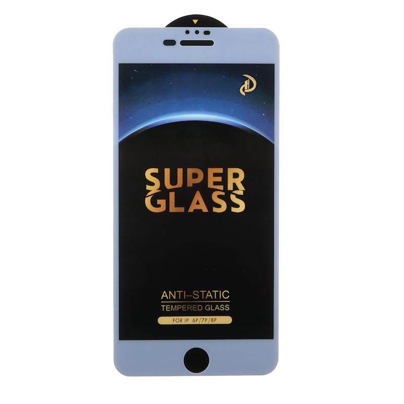 گلس گوشی iPhone 7 Plus / iPhone 8 Plus آیفون شیشه ای SUPER Glass سری آنتی استاتیک Anti Static فول کاور اورجینال سفید کد 77118