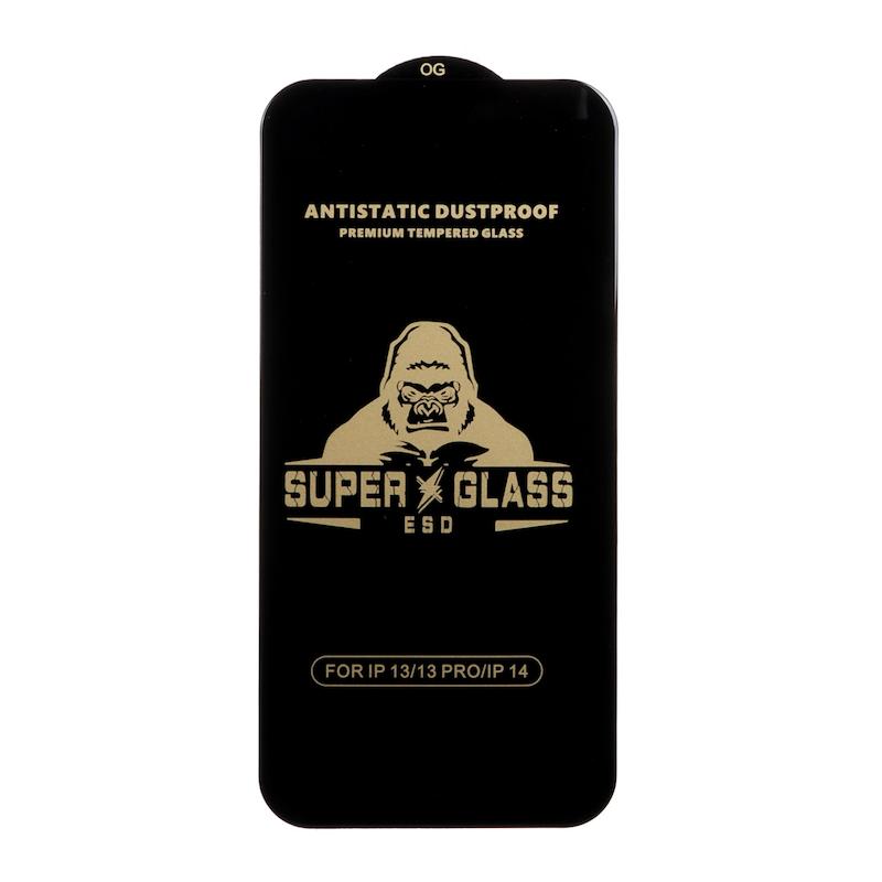گلس گوشی iPhone 13 / iPhone 13 Pro / iPhone 14 آیفون شیشه ای درجه یک Full Cover Super X OG ESD OVOG سری آنتی استاتیک ANTI Static اورجینال کد 77141