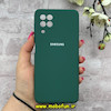 قاب گوشی Galaxy A22 4G / M32 4G سامسونگ سیلیکونی اورجینال پاک کنی درجه یک زیربسته سبز تیره کد 90019