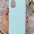 قاب گوشی Galaxy A71 سامسونگ سیلیکونی اورجینال پاک کنی درجه یک زیربسته سبزآبی کد 90075