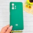 قاب گوشی Xiaomi Mi 11T / Mi 11T Pro شیائومی سیلیکونی اورجینال پاک کنی درجه یک زیربسته سبز تیره کد 90186