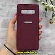 قاب گوشی Galaxy S10 سامسونگ سیلیکونی اورجینال پاک کنی درجه یک زیربسته زرشکی کد 90382