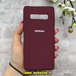 قاب گوشی Galaxy S10 Plus سامسونگ سیلیکونی اورجینال پاک کنی درجه یک زیربسته زرشکی کد 90385