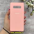 قاب گوشی Galaxy S10 Plus سامسونگ سیلیکونی اورجینال پاک کنی درجه یک زیربسته صورتی کد 90386
