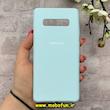 قاب گوشی Galaxy S10 Plus سامسونگ سیلیکونی اورجینال پاک کنی درجه یک زیربسته سبزآبی کد 90397