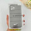قاب گوشی iPhone 12 Pro Max آیفون پافر چرمی فانتزی Hard محافظ لنز دار طرح NIKE مشکی کد 77179