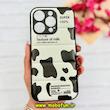قاب گوشی iPhone 14 Pro آیفون طرح دار پافر چرمی محافظ لنز دار MILK کد 77182