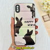 قاب گوشی iPhone X / iPhone XS آیفون طرح دار پافر چرمی محافظ لنز دار خرگوشی کد 77189