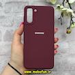 قاب گوشی Galaxy S21 Plus سامسونگ سیلیکونی اورجینال پاک کنی درجه یک زیربسته زرشکی کد 90458
