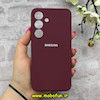 قاب گوشی Galaxy S25 سامسونگ سیلیکونی اورجینال پاک کنی درجه یک زیربسته زرشکی کد 90506