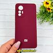 قاب گوشی Xiaomi 12 Lite شیائومی سیلیکونی اورجینال پاک کنی درجه یک زیربسته محافظ لنز دار زرشکی کد 90647