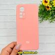 قاب گوشی Xiaomi 12 Lite شیائومی سیلیکونی اورجینال پاک کنی درجه یک زیربسته محافظ لنز دار صورتی روشن کد 90651