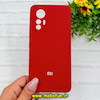قاب گوشی Xiaomi 12 Lite شیائومی سیلیکونی اورجینال پاک کنی درجه یک زیربسته محافظ لنز دار قرمز کد 90652