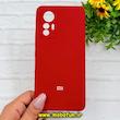 قاب گوشی Xiaomi 12 Lite شیائومی سیلیکونی اورجینال پاک کنی درجه یک زیربسته محافظ لنز دار قرمز کد 90652