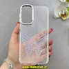 قاب گوشی Galaxy A16 سامسونگ اورجینال یونیک کیس Unique Case لاکچری شفاف نگین دار کرومی طرح پروانه کد 90965