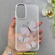 قاب گوشی Galaxy A16 سامسونگ اورجینال یونیک کیس Unique Case لاکچری شفاف نگین دار کرومی طرح پروانه کد 90966