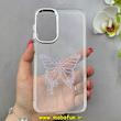 قاب گوشی Galaxy A16 سامسونگ اورجینال یونیک کیس Unique Case لاکچری شفاف نگین دار کرومی طرح پروانه کد 90967
