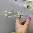 قاب گوشی Galaxy A16 سامسونگ اورجینال یونیک کیس Unique Case لاکچری شفاف نگین دار کرومی طرح پروانه کد 90967