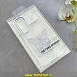 قاب گوشی Galaxy A26 سامسونگ اورجینال یونیک کیس Unique Case لاکچری شفاف نگین دار کرومی طرح پروانه کد 90968
