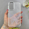 قاب گوشی Galaxy A36 / A56 سامسونگ اورجینال یونیک کیس Unique Case لاکچری شفاف نگین دار کرومی طرح پروانه کد 90970