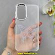 قاب گوشی Galaxy A36 / A56 سامسونگ اورجینال یونیک کیس Unique Case لاکچری شفاف نگین دار کرومی طرح پروانه کد 90972