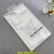 قاب گوشی Galaxy A36 / A56 سامسونگ اورجینال یونیک کیس Unique Case لاکچری شفاف نگین دار کرومی طرح پروانه کد 90972
