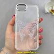 قاب گوشی iPhone 7 / iPhone 8 / iPhone SE 2020 / iPhone SE 2022 آیفون اورجینال یونیک کیس Unique Case لاکچری شفاف نگین دار کرومی طرح پروانه کد 90977