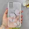 قاب گوشی iPhone 11 آیفون اورجینال یونیک کیس Unique Case لاکچری شفاف نگین دار کرومی طرح پروانه کد 90980