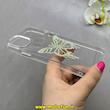 قاب گوشی iPhone 11 Pro Max آیفون اورجینال یونیک کیس Unique Case لاکچری شفاف نگین دار کرومی طرح پروانه کد 90981