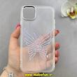 قاب گوشی iPhone 11 Pro Max آیفون اورجینال یونیک کیس Unique Case لاکچری شفاف نگین دار کرومی طرح پروانه کد 90982
