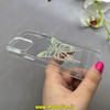 قاب گوشی iPhone 12 / iPhone 12 Pro آیفون اورجینال یونیک کیس Unique Case لاکچری شفاف نگین دار کرومی طرح پروانه کد 90985
