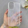 قاب گوشی iPhone 12 Pro Max آیفون اورجینال یونیک کیس Unique Case لاکچری شفاف نگین دار کرومی طرح پروانه کد 90986