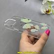 قاب گوشی iPhone 13 / iPhone 14 آیفون اورجینال یونیک کیس Unique Case لاکچری شفاف نگین دار کرومی طرح پروانه کد 90989