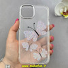 قاب گوشی iPhone 13 / iPhone 14 آیفون اورجینال یونیک کیس Unique Case لاکچری شفاف نگین دار کرومی طرح پروانه کد 90989