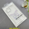 قاب گوشی iPhone 13 / iPhone 14 آیفون اورجینال یونیک کیس Unique Case لاکچری شفاف نگین دار کرومی طرح پروانه کد 90990