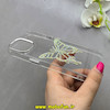 قاب گوشی iPhone 13 / iPhone 14 آیفون اورجینال یونیک کیس Unique Case لاکچری شفاف نگین دار کرومی طرح پروانه کد 90990