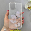 قاب گوشی iPhone 13 Pro Max آیفون اورجینال یونیک کیس Unique Case لاکچری شفاف نگین دار کرومی طرح پروانه کد 90991
