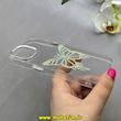 قاب گوشی iPhone 15 آیفون اورجینال یونیک کیس Unique Case لاکچری شفاف نگین دار کرومی طرح پروانه کد 90996