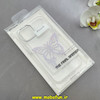 قاب گوشی iPhone 15 آیفون اورجینال یونیک کیس Unique Case لاکچری شفاف نگین دار کرومی طرح پروانه کد 90996