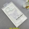 قاب گوشی iPhone 15 آیفون اورجینال یونیک کیس Unique Case لاکچری شفاف نگین دار کرومی طرح پروانه کد 90996