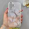 قاب گوشی iPhone 16 آیفون اورجینال یونیک کیس Unique Case لاکچری شفاف نگین دار کرومی طرح پروانه کد 91001