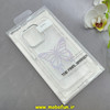 قاب گوشی iPhone 16 Pro آیفون اورجینال یونیک کیس Unique Case لاکچری شفاف نگین دار کرومی طرح پروانه کد 91002