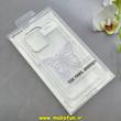 قاب گوشی iPhone 16 Pro آیفون اورجینال یونیک کیس Unique Case لاکچری شفاف نگین دار کرومی طرح پروانه کد 91002