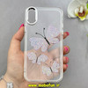 قاب گوشی iPhone X / iPhone XS آیفون اورجینال یونیک کیس Unique Case لاکچری شفاف نگین دار کرومی طرح پروانه کد 91006