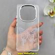 قاب گوشی Redmi Note 14 Pro 4G شیائومی اورجینال یونیک کیس Unique Case لاکچری شفاف نگین دار کرومی طرح پروانه کد 91011