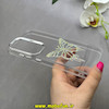 قاب گوشی Galaxy S24 FE سامسونگ اورجینال یونیک کیس Unique Case لاکچری شفاف نگین دار کرومی طرح پروانه کد 91017