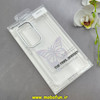 قاب گوشی Galaxy S24 FE سامسونگ اورجینال یونیک کیس Unique Case لاکچری شفاف نگین دار کرومی طرح پروانه کد 91017